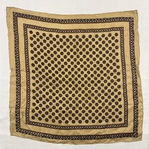 Echo Scarf Vintage Brown Tan Geometric Print Hand Rolled